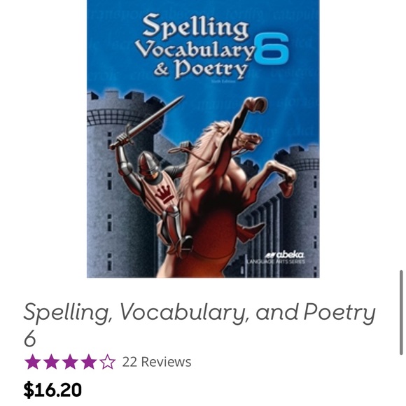 Abeka Homeschool 6th Grade Spelling, Vocab, & Poetry Bundle - Picture 2 of 7